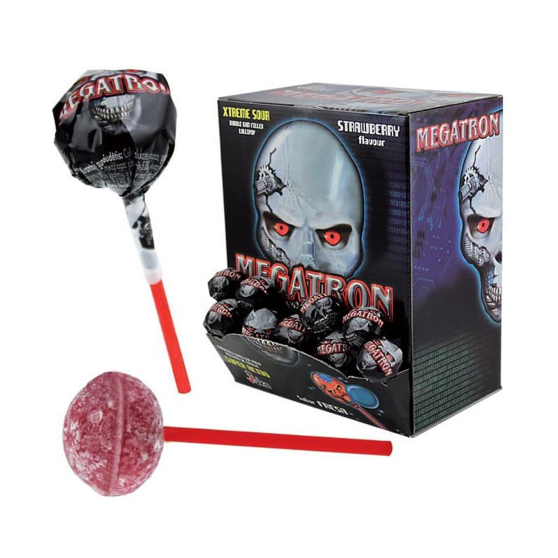 Леденцы со жвачкой Мегатрон Клубника 100 гр