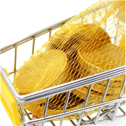 Шоколад фигурный Золотые монетки в тележке, 1шт